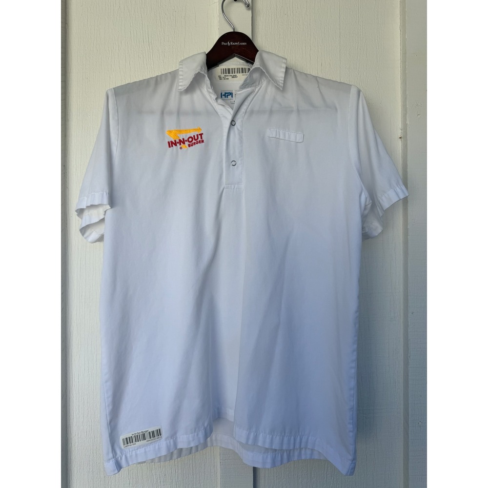 In-N-Out Burger Employee Uniform Shirt Mens Large White Short Sleeve HPI Work